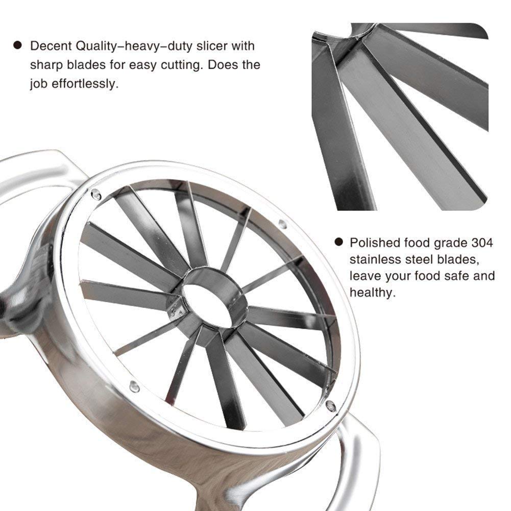 Stainless Steel Apple Slicer and Corer - FEITA 12 Blades Food Grade 304 Extra Large Heavy Duty Apple Cutter Divider up to 4 Inch Apples