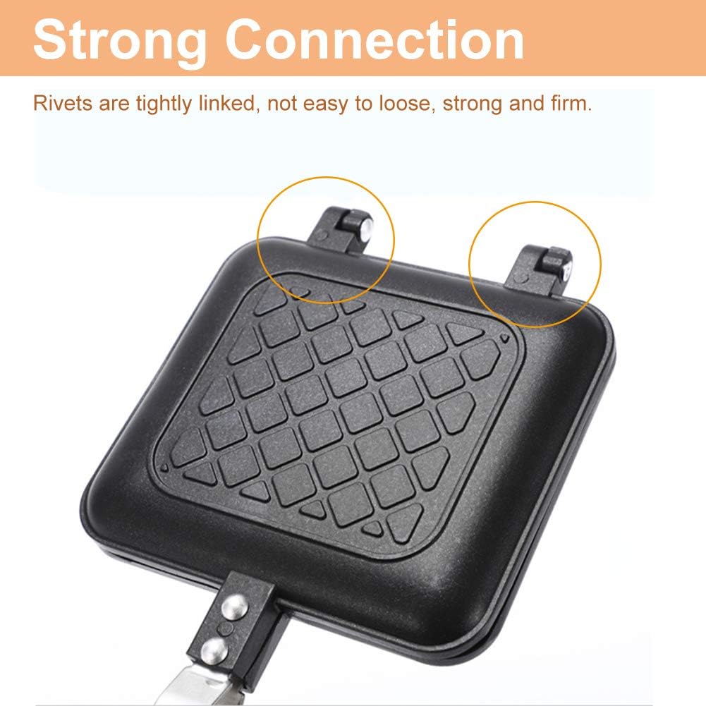 Double-Sided Frying Pan, Non-Stick Sandwich Maker, Grilled Sandwich and Panini Maker, Waffle Pancake Griddle Pan