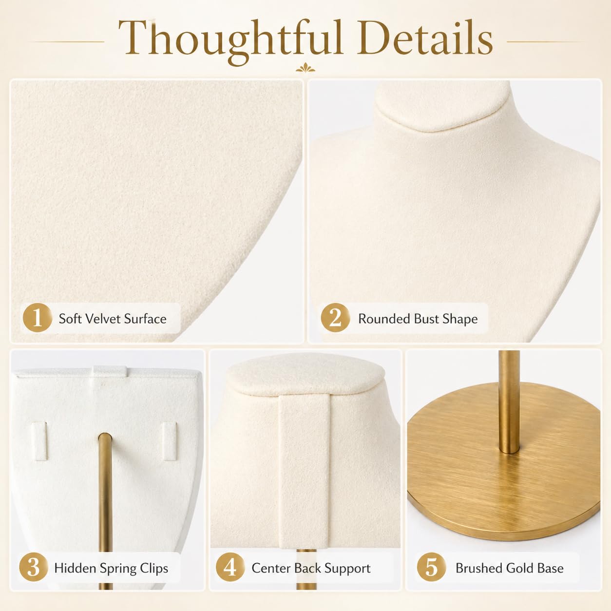 RQQM Necklace Display Stand For Selling Jewelry Display Stand with Stainless Steel Stand Necklace Holder Organizer Desktop Stand for Home Store Dresser-3.15''×4.72''×7.48''