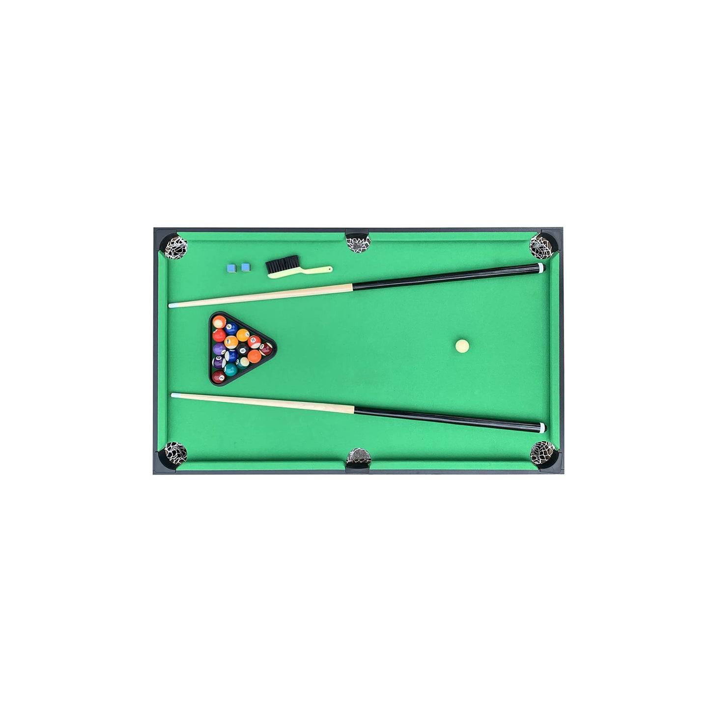 KICK Pentacle 55" 5-in-1 Multi Game Table (Brown) – Foosball, Billiards/Pool, Push Hockey, Shuffleboard & Bowling