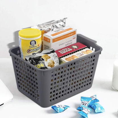 Sandmovie Gray Plastic Storage Baskets, Set of 6 Packs