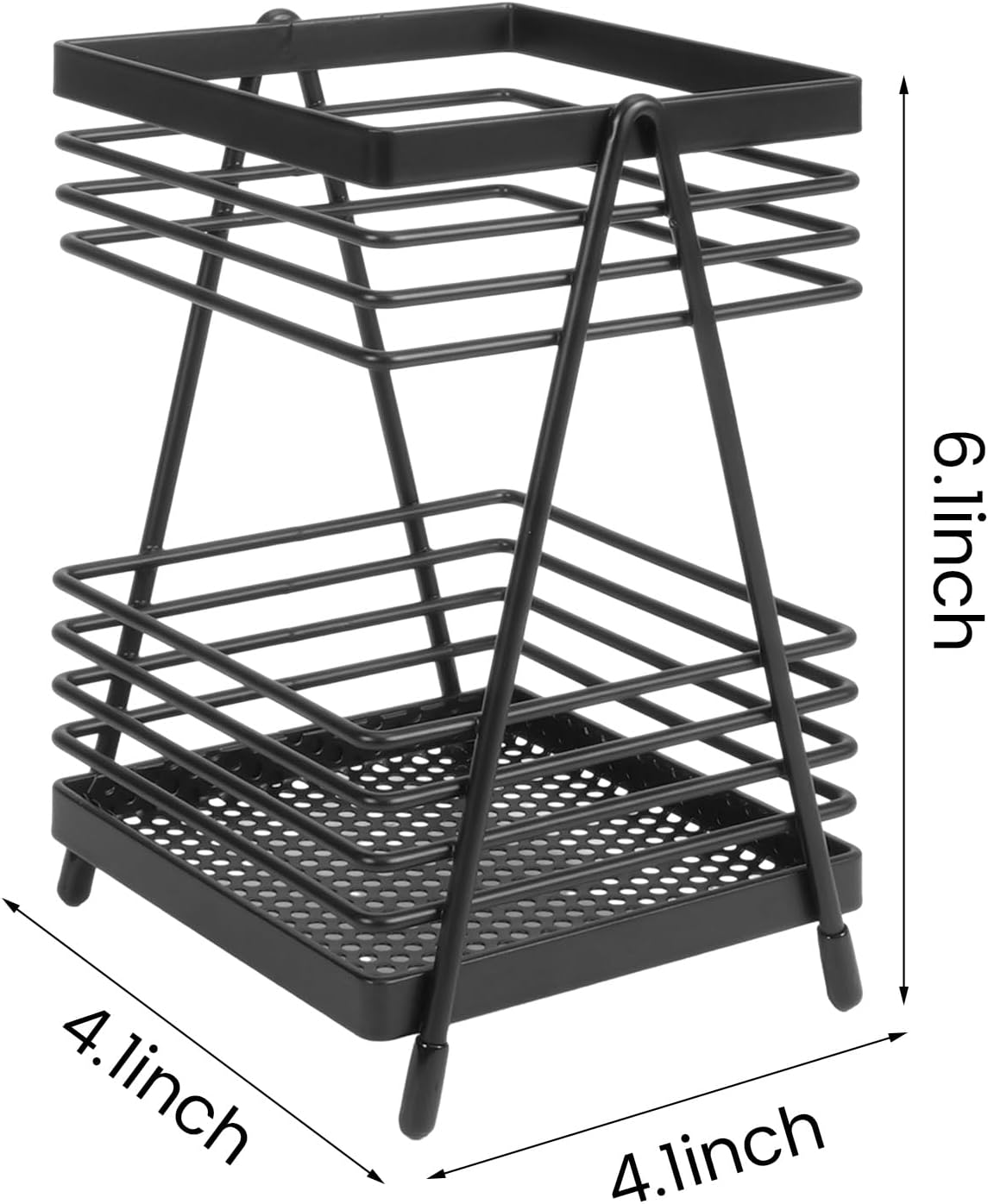 Kitchen Utensil Holder for Countertop, Wall Mounted Heavy-Duty Metal Organizer, Matte Black Design for Cooking Utensils