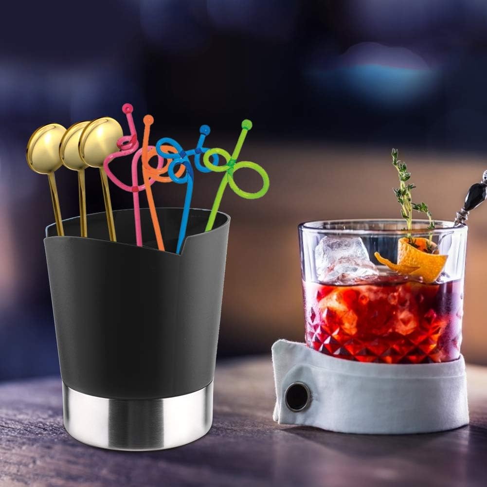 Straw Dispenser for Counter, 3 Compartment Utensil Holder Caddy for Spoons Forks Chopsticks Storage
