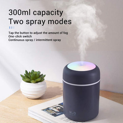 Colorful Cool Mini Humidifier, 300ML USB Personal Desktop Vaporizer, Quiet Ultrasonic Air Humidifier for Home