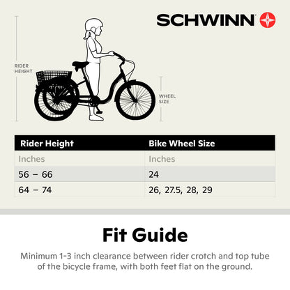 Schwinn Meridian Adult Tricycle, 26 Inch Bike for Women and Men, 7-Speed Adult Trike, Low Step-Through Frame, Springer Cruiser Seat, Upright Riding Position, Bike with Basket, Tricycle for Adults