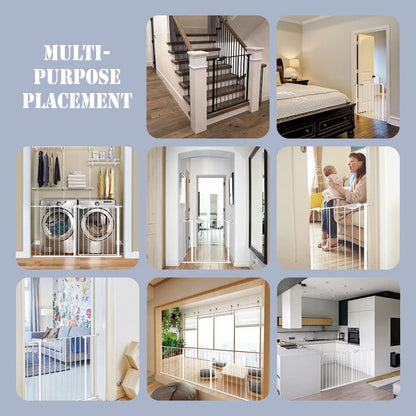 DEARBB Triple Lock Baby Gate for Stairs Doorways and House 31" to 86" Extra Wide Pressure Mounted Easy Walk Through Auto Close Safety Pet Gate Black 49.21-67.32"