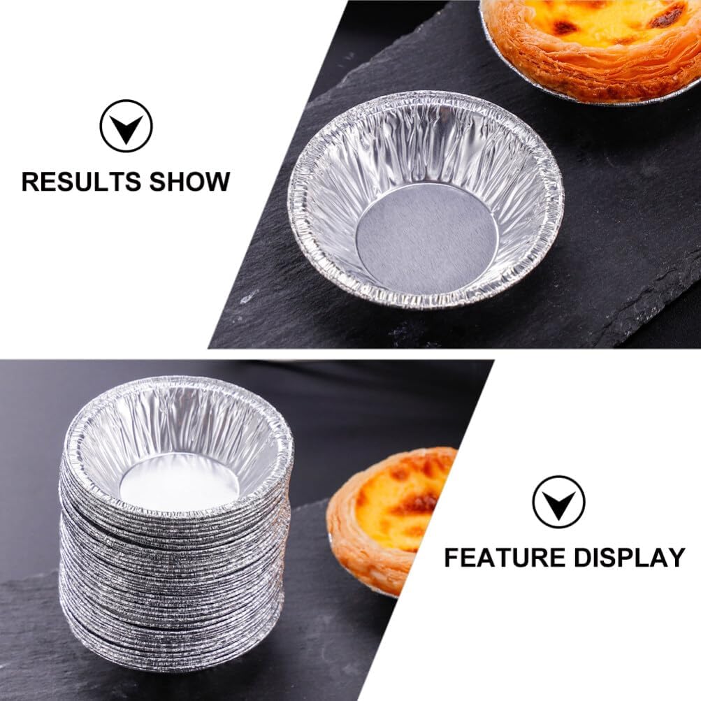 Kichvoe 250pcs Disposable Egg Tart Molds, Round Nonstick Mini Pie Pans, Aluminum Foil Bakeware for Cupcake, 2.7 Inch
