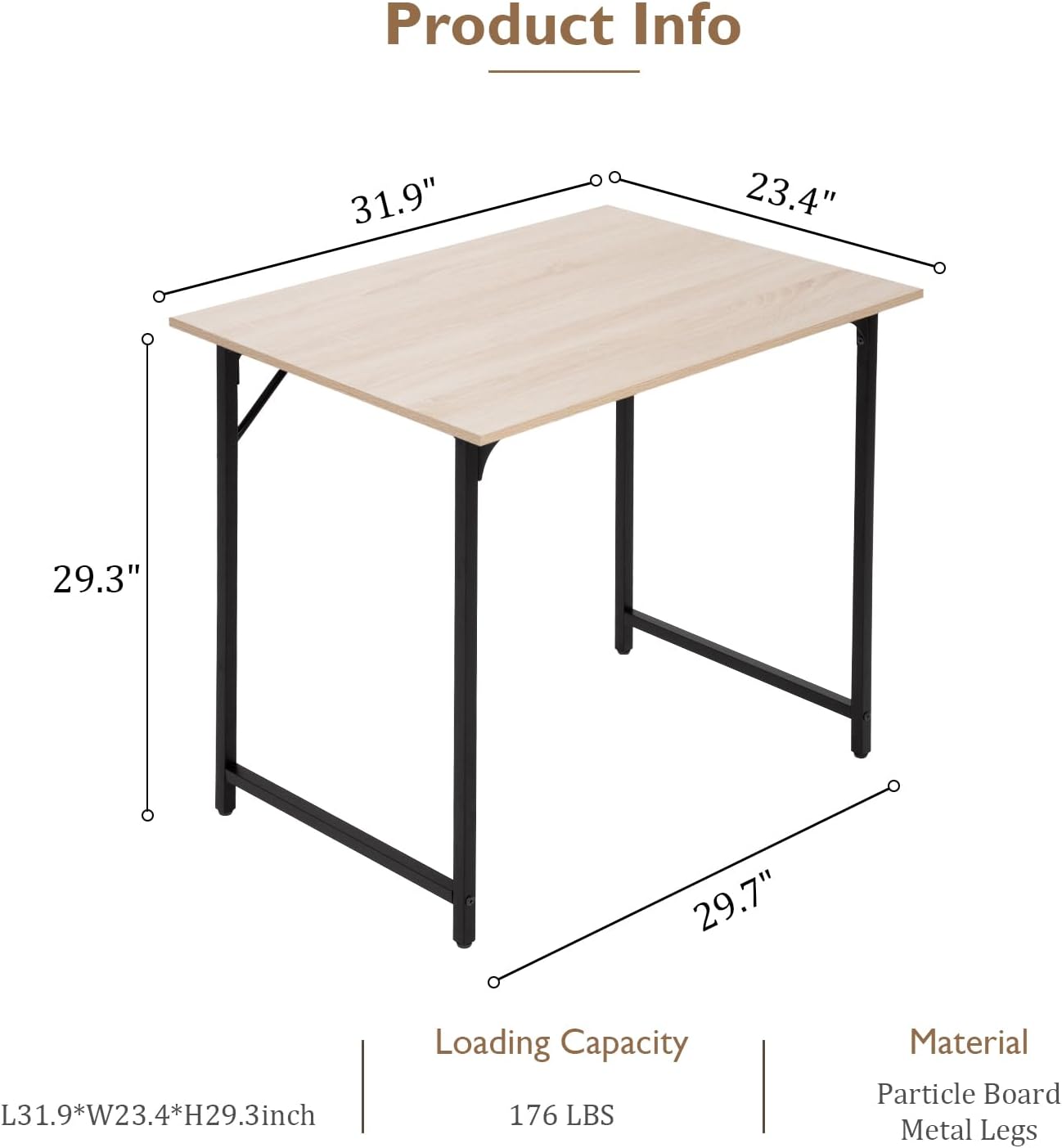 BestOffice 32 Inch Computer Desk: Modern Simple Style for Home Office Study Writing