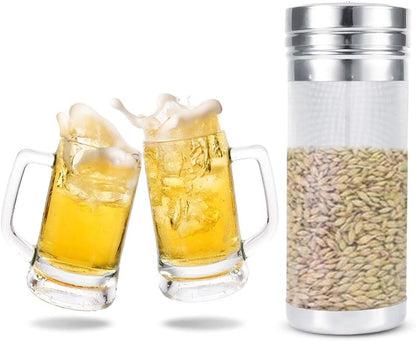 Beer Dry Hopper Filter, 300 Micro Mesh Stainless Steel Beer Hop Strainer with Cleaning Brush for Homebrew, Wine, Coffee