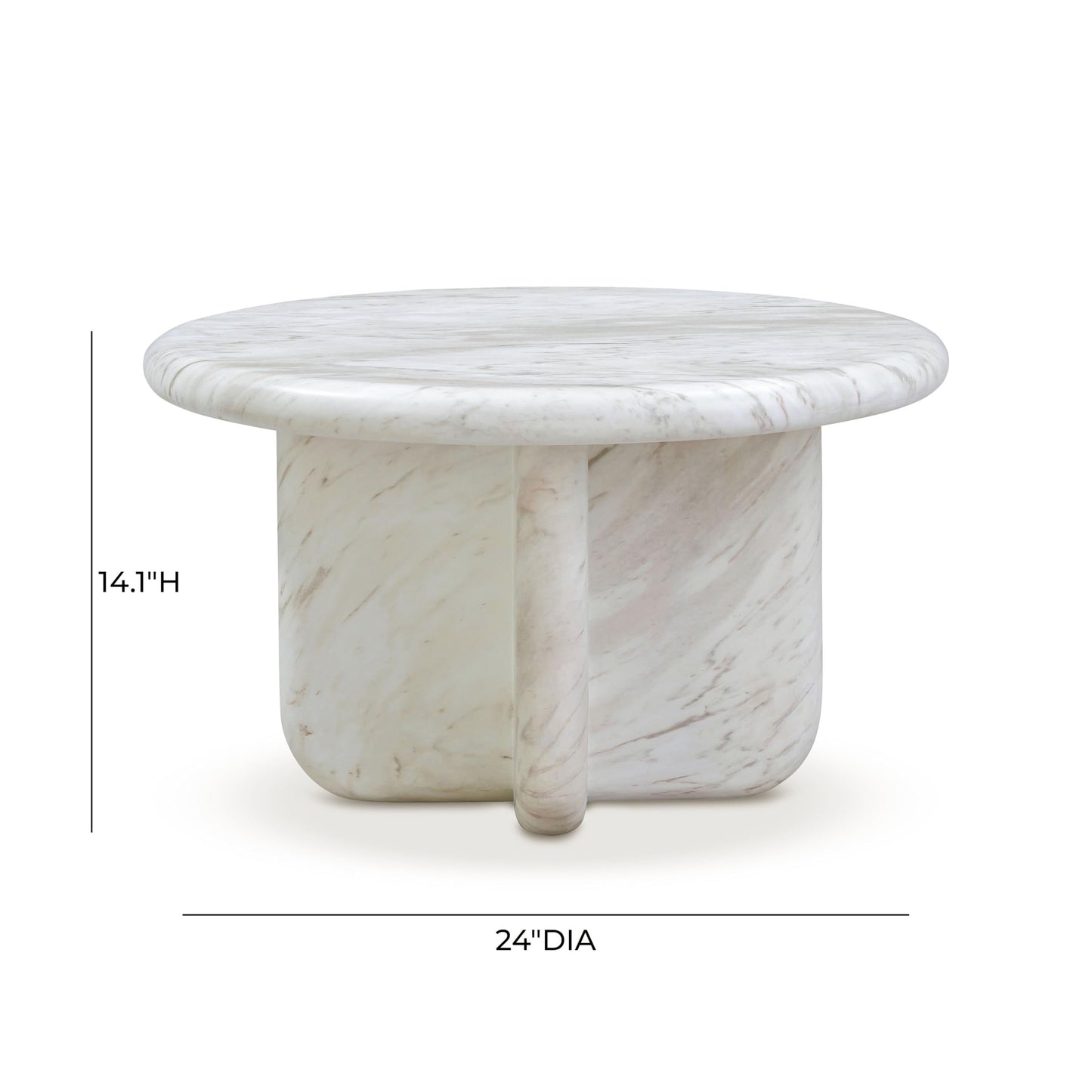 Tov Furniture Juju Marble 24" Tall Coffee Table