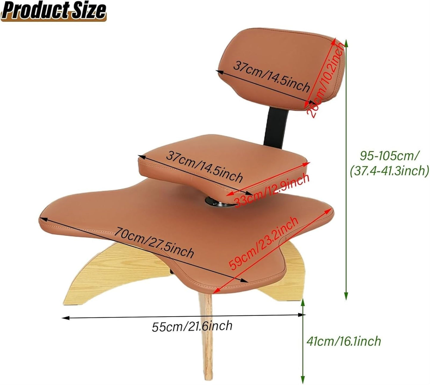 Meditation Chair,Cross Legged Chair, Knee Support Chair to Relieve Back Pain & Improve Posture/Ergonomic Meditation Chair for Computer Workers Yoga Lovers Meditation Fanatics(Brown)