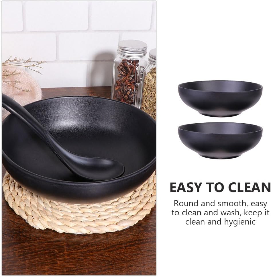 Hemoton 2Pcs Japanese Style Ramen Bowl, Large Soup Bowl, Melamine Noodle Soup Bowls