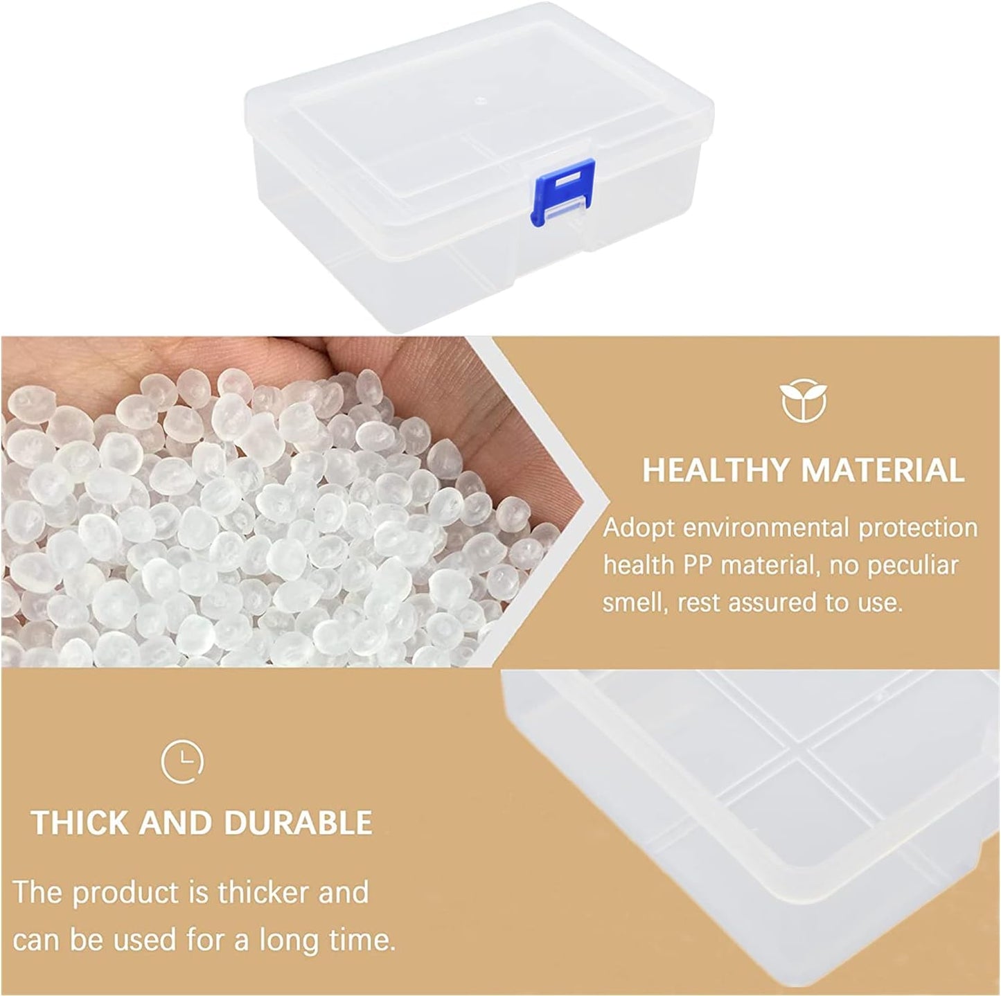 CHILDHOOD 2 Pack Clear Plastic Clip Box, Small Crayon Box Containers with Lids, 6.5 x 4.5 Inches