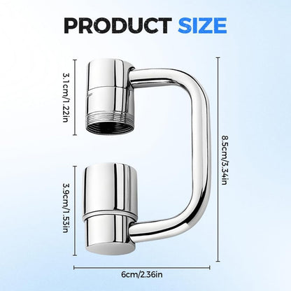1440° Rotatable Faucet Aerator Extension, 2 Modes Universal Sink Faucet for Splash Reduction, 1080° Rotating Multifunctional U shaped faucet extender for Bathroom Sink Kitchen