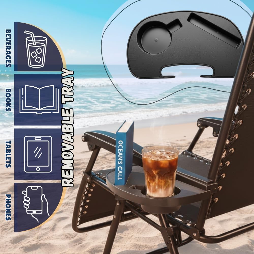 EZONE (1-Chair) (1, Zero Gravity Lounge Chair Outdoor Adjustable Reclining Patio Chair Steel Mesh Folding Recliner