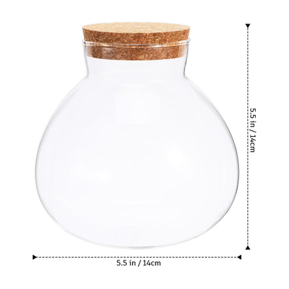 YARNOW Terrarium Bottle with Cork Lid 5.5 Inch Clear Glass Jar for Diy Micro Landscape Succulent Plant Moss Display and Home Decoration