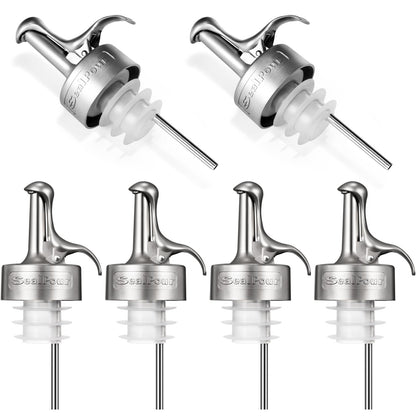 Olive Oil Spouts, Stainless Steel Pour Spout, Olive Oil Pour Spout for Dispenser, Pour Bottle Spouts, Suitable for Beverage,Vinegar and Sauce for Home Kitchen -6PCS