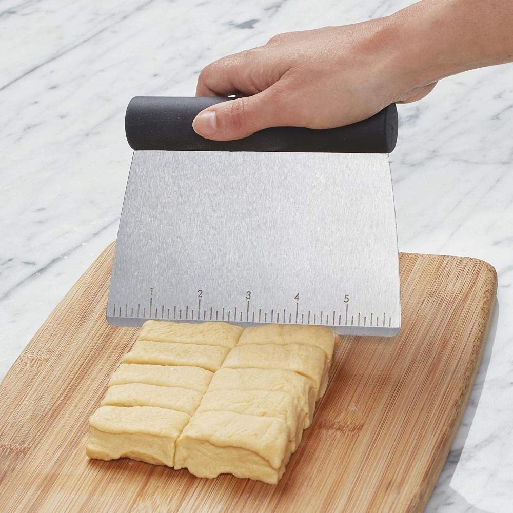 KitchenAid All Purpose Stainless Steel Dough Pastry Scraper/Chopper/Cutter with Measurement Scale, 6-Inch