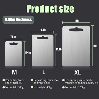 GYBETIN Titanium Cutting Board - Upgraded Thickened (0.08 in) Non-Deforming 100% Pure Titanium Cutting Boards with Non-Slip Pad, Food Grade Extra Large Cutting Boards (18 x 12 inch) (X-Large)