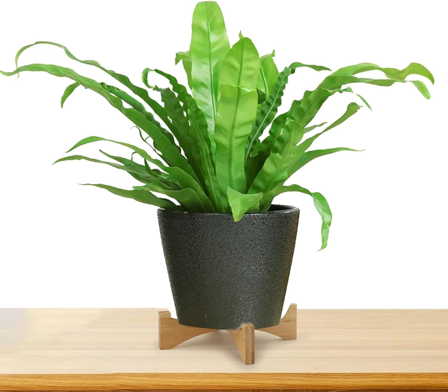 Wood Plant Stand, Bamboo Plant Stand, Sturdy Flower Pot Holder for Indoor Outdoor, Mid Century Modern Design
