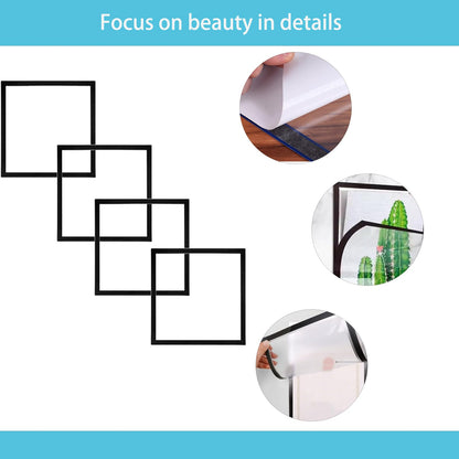 CXYNDFA Diamond Art Frames, 4-Pack 12x12 Inch Black、Display your diamond paintings perfectly with these magnetic, self-adhesive frames. Ideal for wall decor, window displays