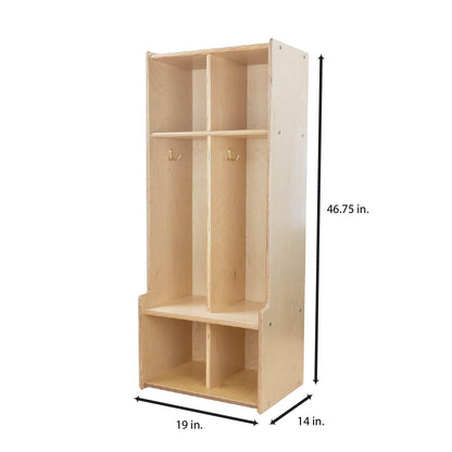 Contender 2-Section Coat Locker with Bench & Cubby Storage, Backpack Organizer, Coat Cubbies Storage for Kids & Toddlers, Ideal for Home, School, Office
