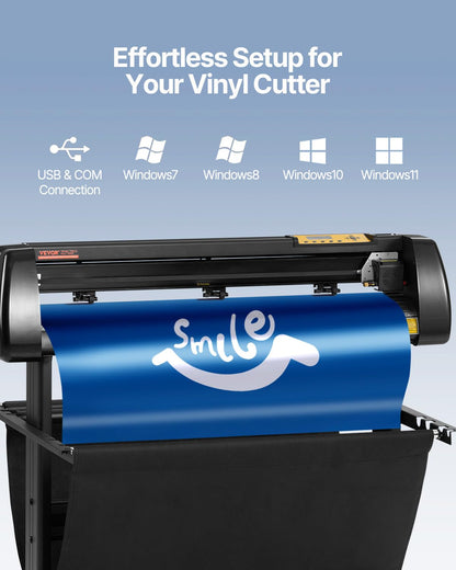VEVOR Vinyl Cutter 34 Inch Bundle, Vinyl Cutter Machine Manual Vinyl Plotter Cutter with Signmaster Software for Design and Cut, with Supplies and Tools