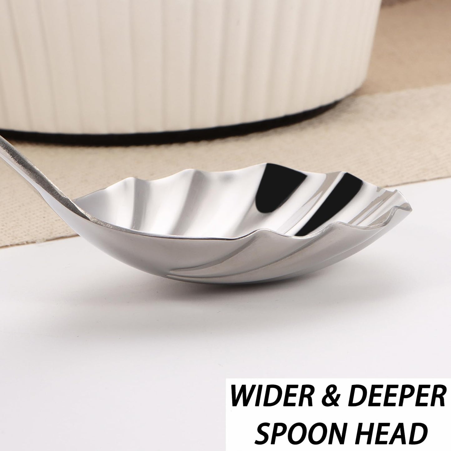 Mafier Large Serving Spoon,9" Serveware Spoons Set,Stainless Steel Catering Serving Utensils for Party Buffet Dinner Banquet Cooking Kitchen Basics,Dishwasher Safe(Silver)