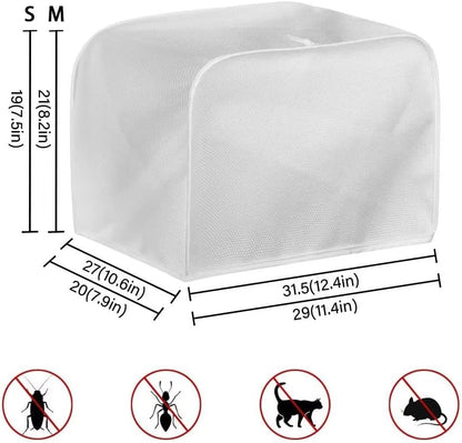 Toaster Dust Cover 4 Slice, Stain Resistant Kitchen Appliance Cover with Top Handle, Daisy Bee Leaf Blue