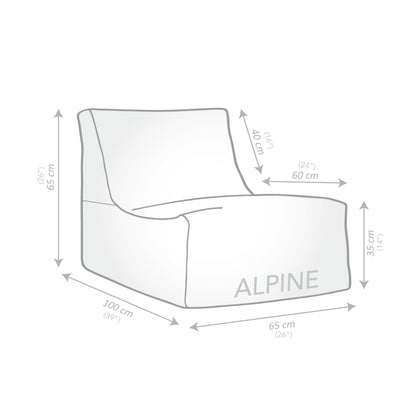 Gouchee Home Alpine Outdoor/Indoor Bean Bag Chair, Yellow - Lounger with Back Rest Filling Included, Sofa Chair for Patio and Outdoors, Beanbag Chair with Water-Proof Fabric, X-Large