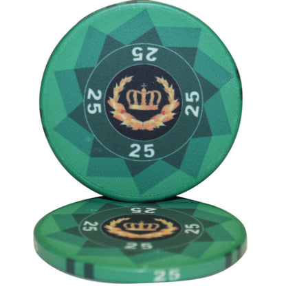 MRC 1000pcs Laurel Crown Ceramic Poker Chips Set with Aluminum Case Custom Build
