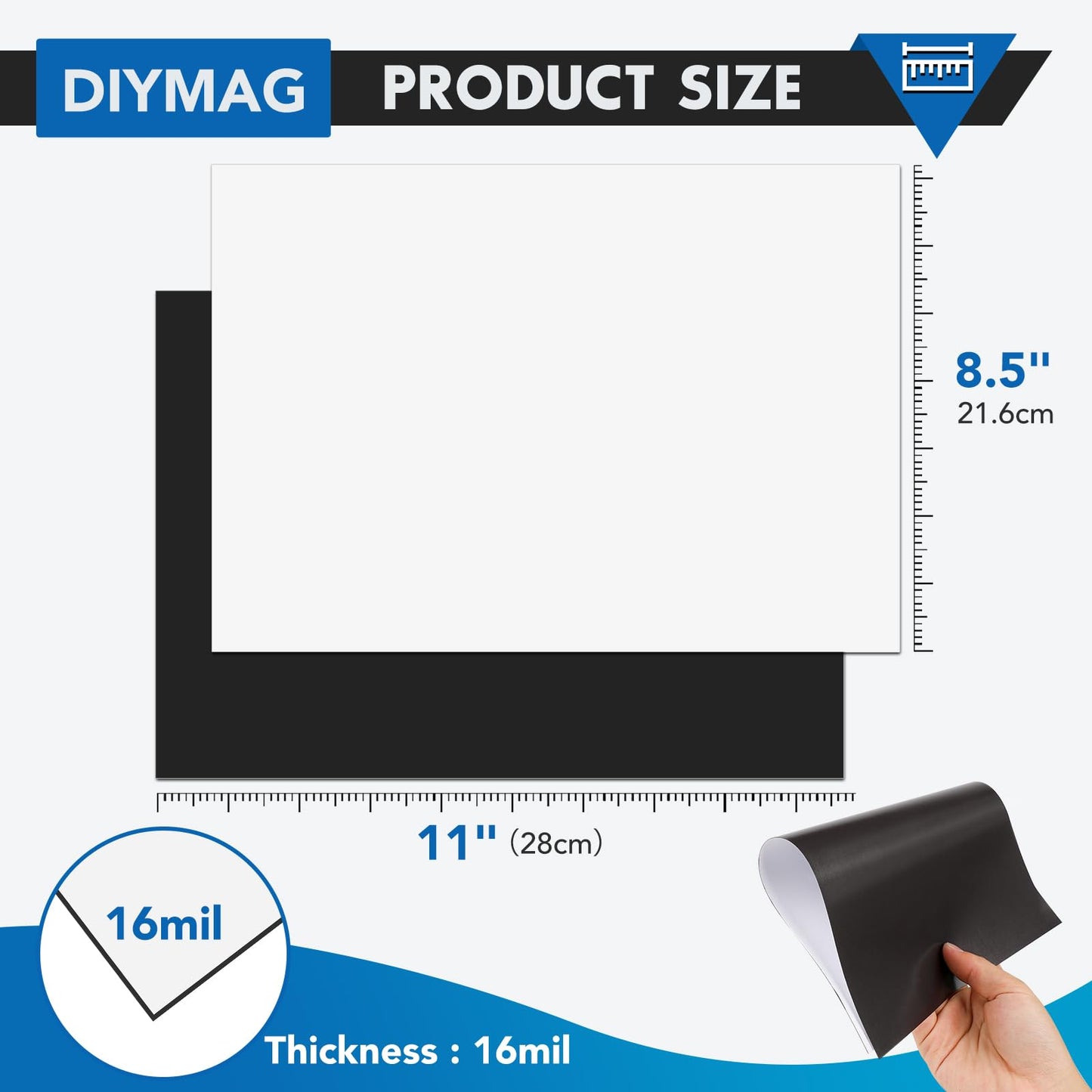 DIYMAG Printable Magnetic Sheets, Flexible Magnet Sheets Glossy Non Adhesive Magnetic Paper for Inkjet Printer Photo DIY Crafts 8.5 x 11 Inch 15Pcs
