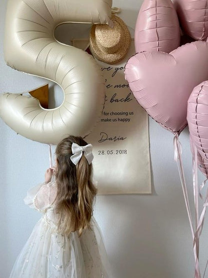 40 Inch Large Number Balloon - Cream White 4 Balloon for Birthday Parties & Graduations | Wedding Supplies