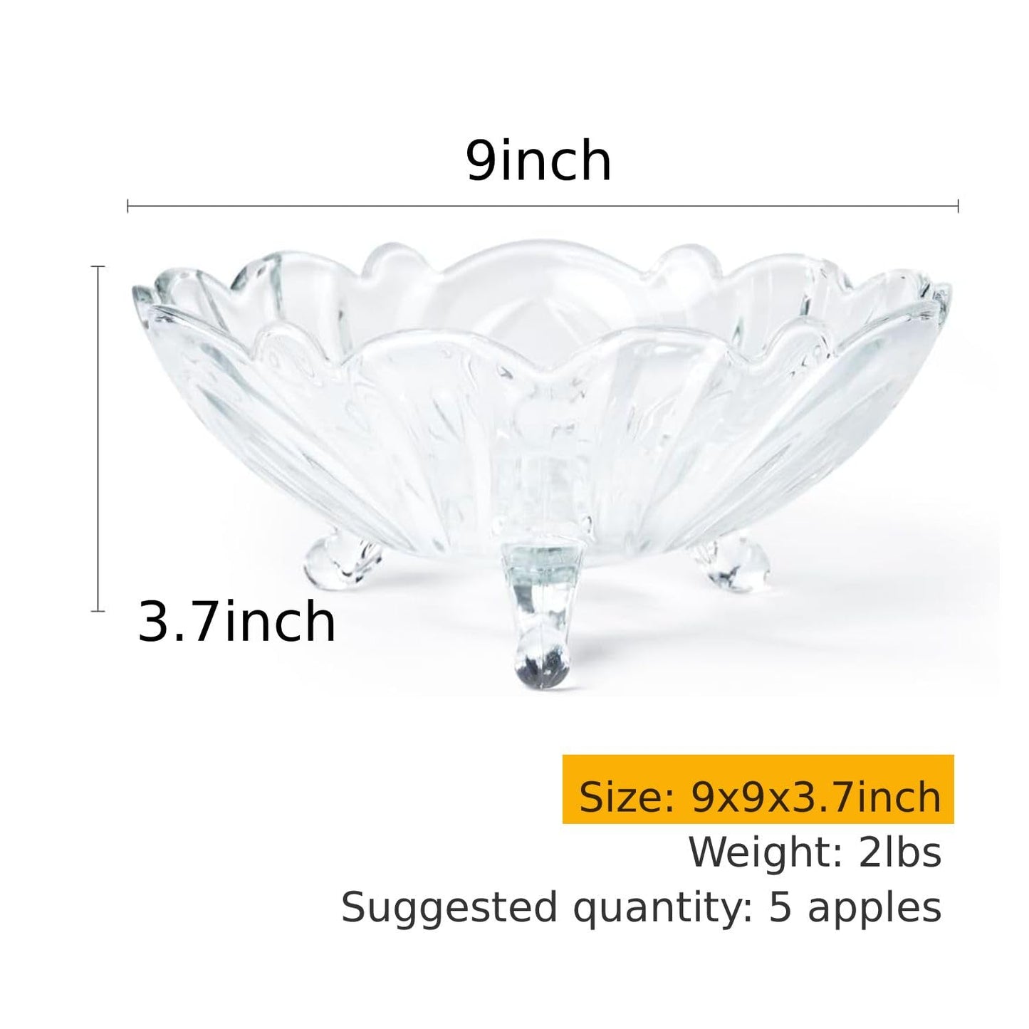 M MIMMU Fruit Bowl for Kitchen Counter Decor (Large)