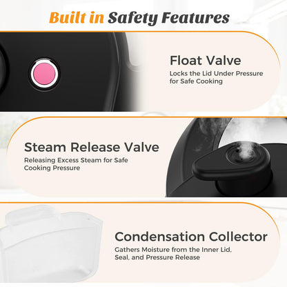 NEWBULIG 16-in-1 Electric Pressure Cooker, 6QT Multi Cooker with 12 Presets, Slow Cook Rice Steamer Sauté Soup Meat Stew Canning Yogurt Maker, Ceramic Inner Pot & Recipe Book Included, Silver