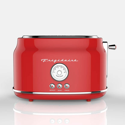 CULINARY CHEF CCTO102-RED, 2 Slice Retro Toaster with Wide Slot and 5 Adjustable Toast Settings, Red
