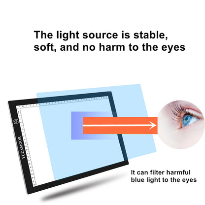 Premium A3 LED Tracing Light Pad for Diamond Art Painting - 3-Level Adjustable Brightness, No Mesh No Dot Technology, Ultra-Thin USB Powered Light Box for Sketching, Weeding Vinyl, Drawing, Design