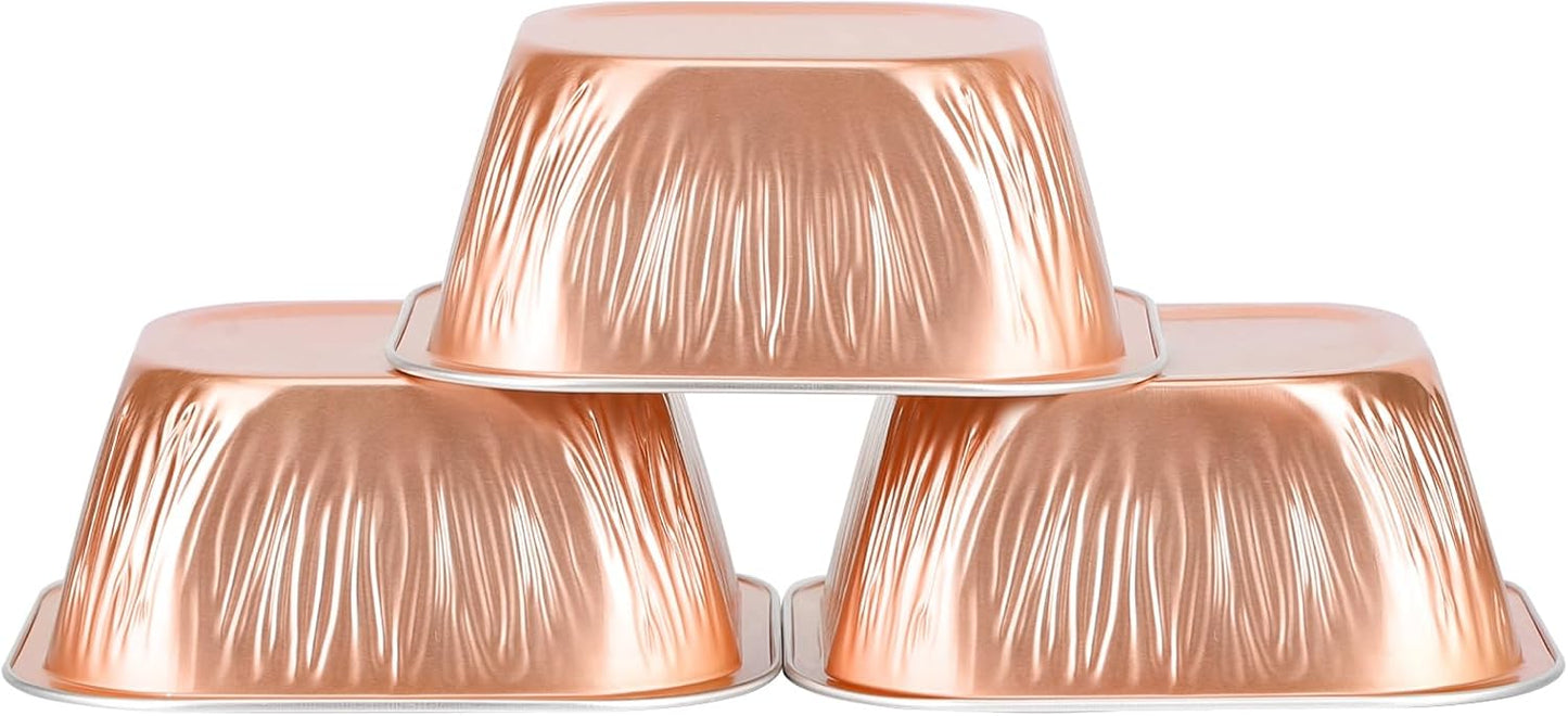 EUSOAR Foil Ramekins, 8oz 50pcs Aluminum Foil Baking Cups with Lids, Disposable Mini Cake Loaf Containers for Party