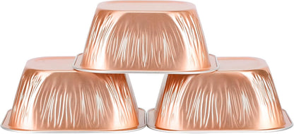 EUSOAR Foil Ramekins, 8oz 50pcs Aluminum Foil Baking Cups with Lids, Disposable Mini Cake Loaf Containers for Party