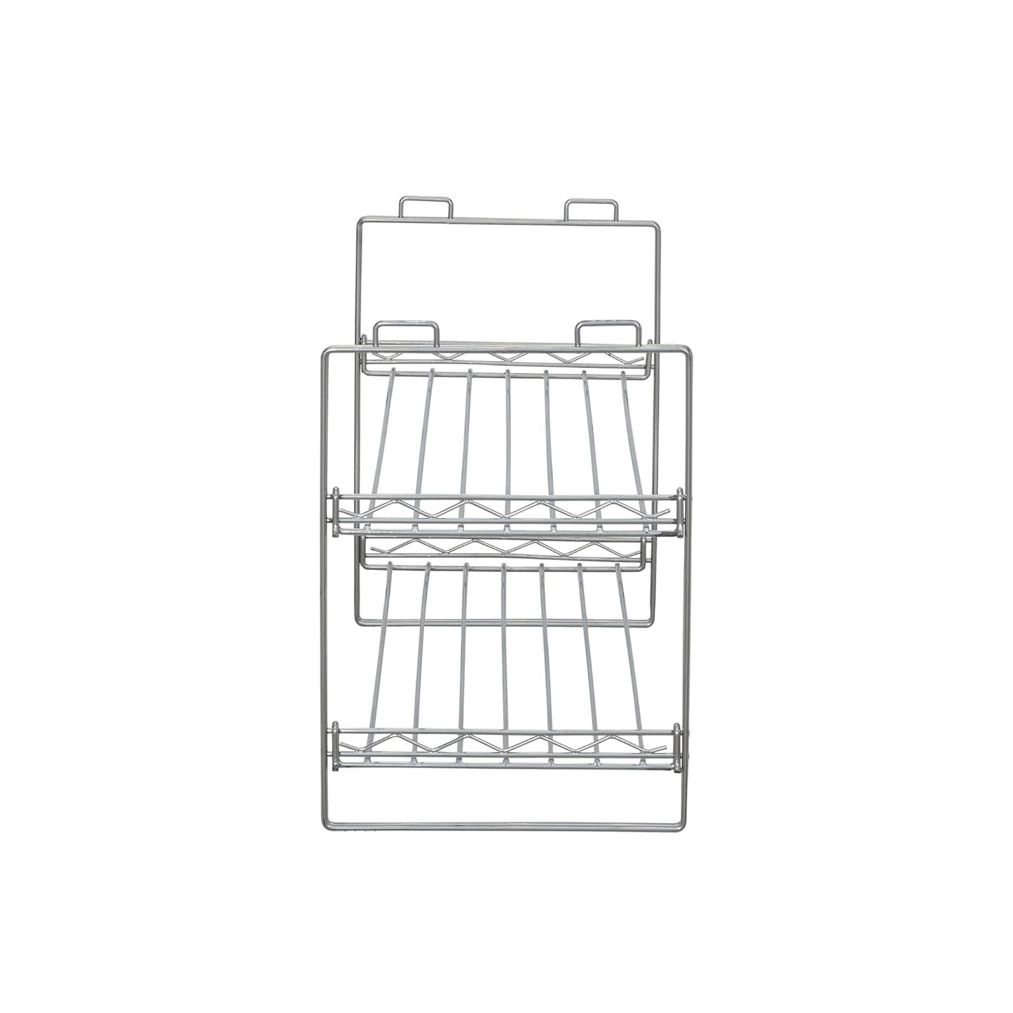 Two-Tier Chrome Shoe Rack - Stackable Storage Solution