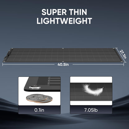 200W Flexible Solar Panel 12V Monocrystalline,23.5% High Efficiency Fiberglass Lightweight Bendable Solar Module for RV Marine Boat Camper Van Cabin Off-Grid Uneven Surfaces