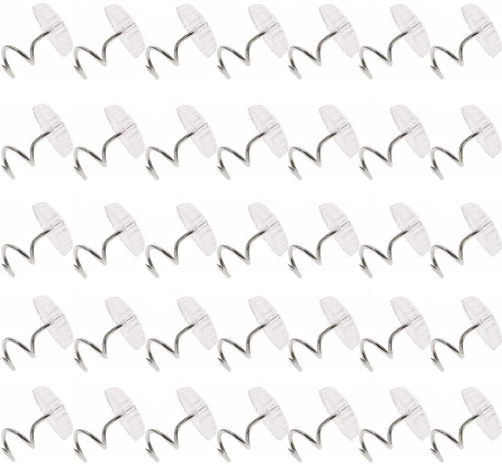 Sowaka 60 Pcs Twist Pins Upholstery Fasteners, Clear Heads for Sofa, Car, Home Furniture Hold Bed Skirt