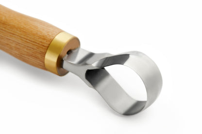 STAMESKY Carving Scorp Knife | Round Carving Tool for Spoons, Bowls, and Cups | Spoon Bowl Carving Tools | for Beginners | Oak Wood Handle with Carbon Steel Blade (1'in full scorp)