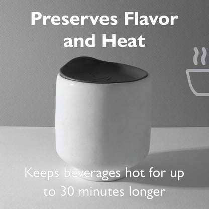 Porta Via Reusable Silicone Coffee Cup Lid - Medium Size, Black
