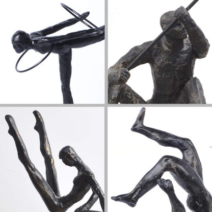 PacuM Antique Bronze-Look Sculpture,Modern Simplicity Metal Statue,Tabletop Decoration for Home Office Study Ornament-x 32x26x47cm(13x10x19inch) Gift