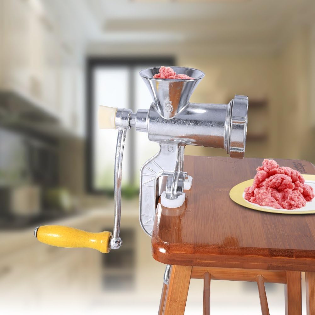 Meat Grinder, Manual Meat Mincer, Kitchen Mincer Metal for Butcher Sausage Tool, Home Kitchen Accessory