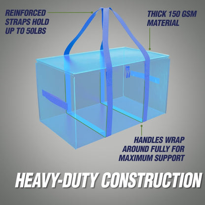 RUGGED RHINO Heavy Duty Extra Large Moving Bags - Durable Blue Storage Solution with Strong Handles & Zipper | 2 Pack