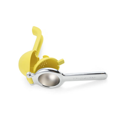 KitchenAid Citrus Juice Press Squeezer for Lemons and Limes with Seed Catcher and Pour Spout, Lemon, 8 Inch