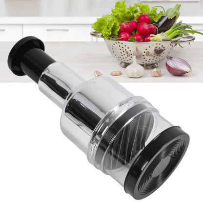 Manual Food Chopper Stainless Steel Vegetable Cutter for Onions Garlic Nuts Salads Hand Operated Kitchen Prep Tool