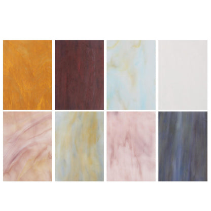 MECCANIXITY 8 Sheets Stained Glass Sheets,4 x 6 Inch Variety Mosaic Glass Tiles for DIY Projects Home Crafts Decoration,Purple Series